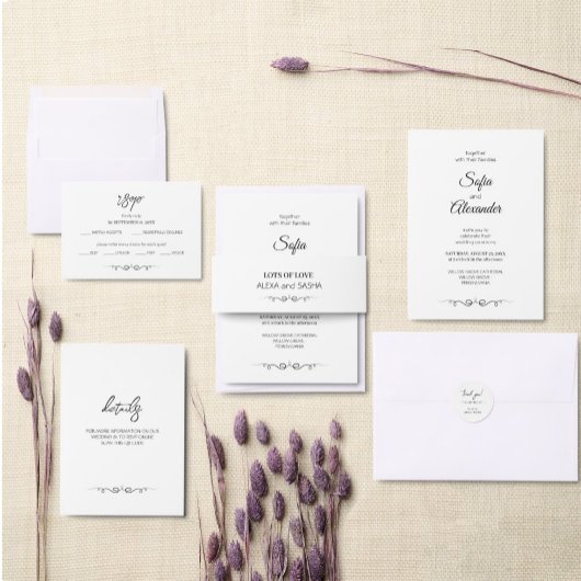 Einfache schwarze und weiße elegante minimalistisc save the date