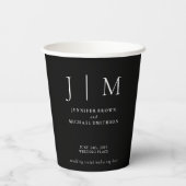 Einfache, schwarze und weiße Getränke-Hochzeit Pappbecher (Rückseite)