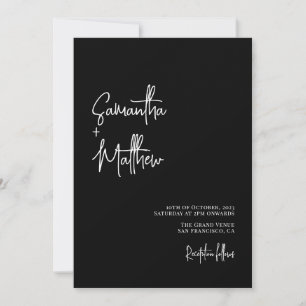 Einfache schwarze und weiße kalligrafische stimmun einladung