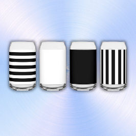 Einfache schwarze und weiße Streifen | Dosenglas