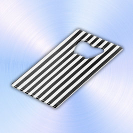 Einfache schwarze und weiße Streifen | Geldbeutel Flaschenöffner