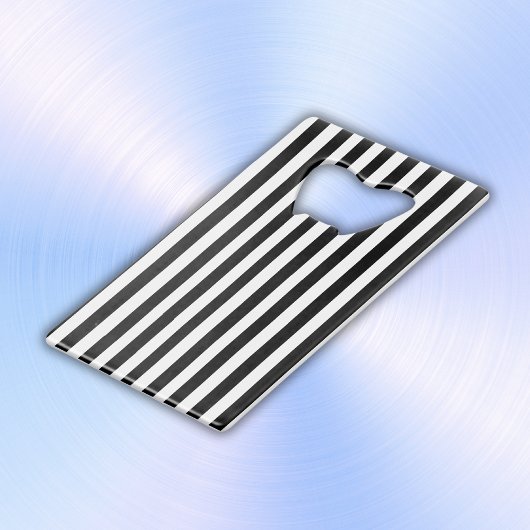 Einfache schwarze und weiße Streifen | Geldbeutel Flaschenöffner