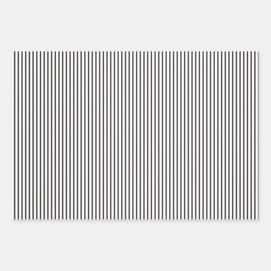 Einfache schwarze und weiße Streifen Geschenkpapier Set (Vorderseite 3)