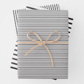 Einfache schwarze und weiße Streifen Geschenkpapier Set (Beispiel)