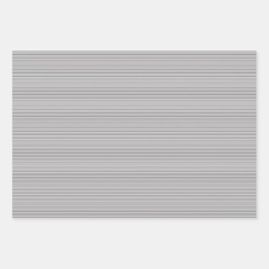 Einfache schwarze und weiße Streifen Geschenkpapier Set (Vorderseite)