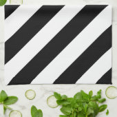 Einfache schwarze und weiße Streifen | Geschirrtuch (Gefaltet)