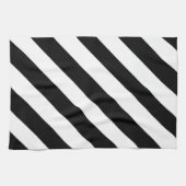 Einfache schwarze und weiße Streifen | Geschirrtuch (Horizontal)