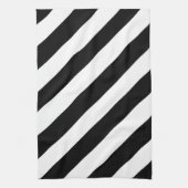 Einfache schwarze und weiße Streifen | Geschirrtuch (Vertikal)