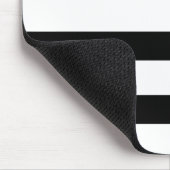 Einfache schwarze und weiße Streifen Mousepad (Ecke)