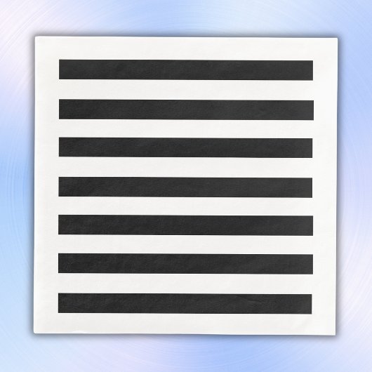 Einfache schwarze und weiße Streifen | Serviette