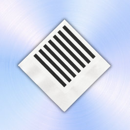 Einfache schwarze und weiße Streifen | Serviette