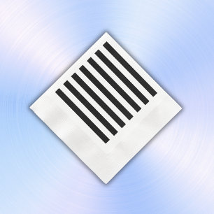 Einfache schwarze und weiße Streifen   Serviette