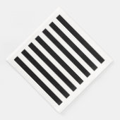 Einfache schwarze und weiße Streifen | Serviette (Ecke)