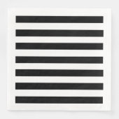 Einfache schwarze und weiße Streifen | Serviette (Vorderseite)