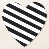 Einfache schwarze und weiße Streifen | Untersetzer (Vorderseite)