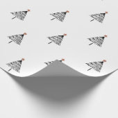 Einfache schwarze und weiße Weihnachtsbaum Gold St Geschenkpapier (Ecke)