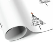 Einfache schwarze und weiße Weihnachtsbaum Gold St Geschenkpapier (Rolleneckpunkt)