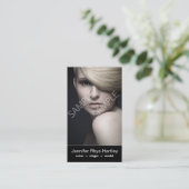 Einfache schwarze visitenkarte (Stehend Vorderseite)