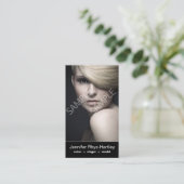 Einfache schwarze visitenkarte (Stehend Vorderseite)