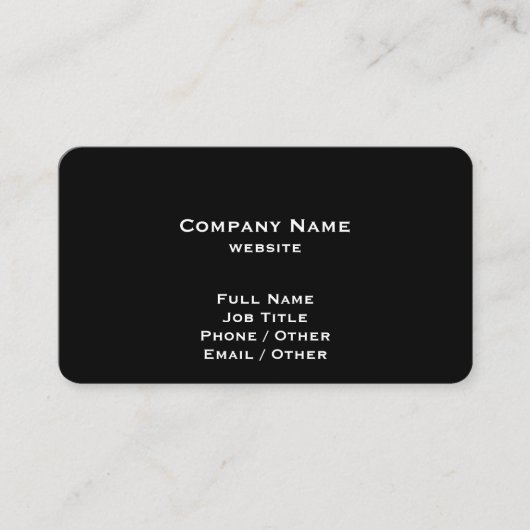 Einfache schwarze Visitenkarte (Vorderseite)