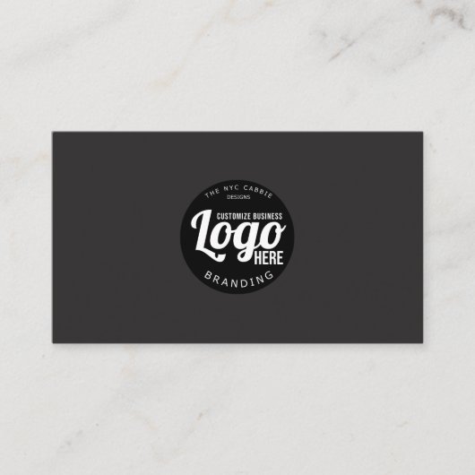 Einfache schwarze Visitenkarte mit Logo (Vorderseite)