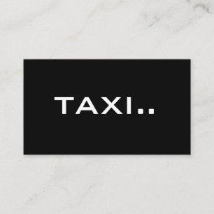 Einfache schwarze Visitenkarte-weißer Text - TAXI Visitenkarte