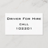 Einfache Schwarze Visitenkarte Weißer Text - TREIB (Rückseite)