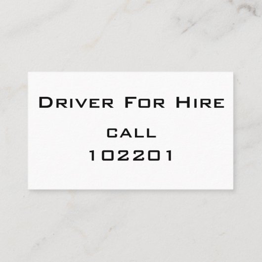 Einfache Schwarze Visitenkarte Weißer Text - TREIB (Rückseite)