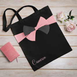 Einfache schwarze Weibchen mit schwarz rosa Band Tasche