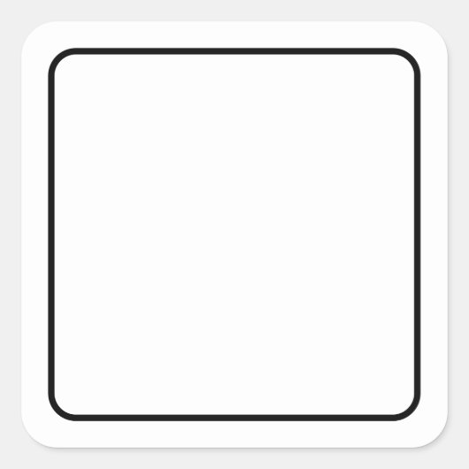 Einfache schwarze Weiß mit schwarzer Grenze Quadratischer Aufkleber (Vorderseite)