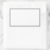 Einfache schwarze Weiß mit schwarzer Grenze Rechteckiger Aufkleber (Tasche)