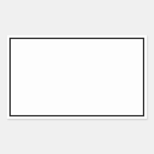 Einfache schwarze Weiß mit schwarzer Grenze Rechteckiger Aufkleber (Vorderseite)