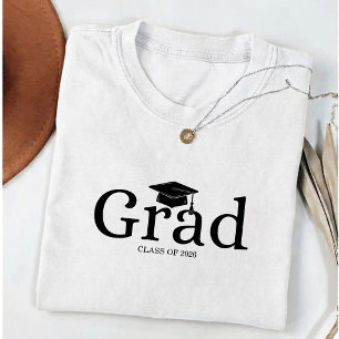einfache schwarze weiße Abschlussfeier T-Shirt