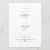 Einfache schwarze weiße Blumenhochzeit Programm (Rückseite)
