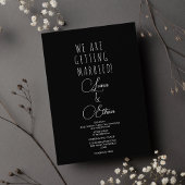Einfache schwarze weiße elegante Typografie Hochze Einladung