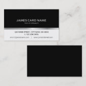 Einfache schwarze/weiße silberne Linie Visitenkarte (Vorne/Hinten)
