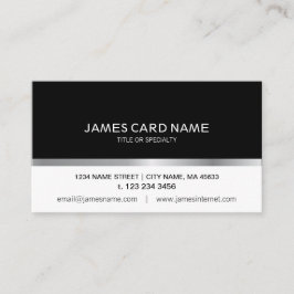 Einfache schwarze/weiße silberne Linie Visitenkarte
