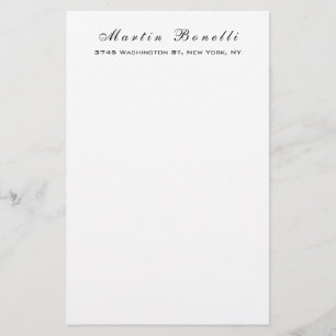 Einfache schwarze weiße trendy Kalligrafie Schrift Briefpapier