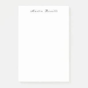 Einfache schwarze weiße trendy Kalligrafie-Schrift Post-it Klebezettel