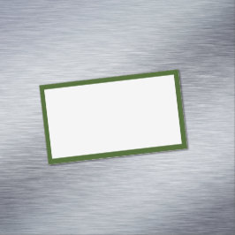 Einfache schwarze, weiße und dunkelgrüne Grenze Magnetische Visitenkarte