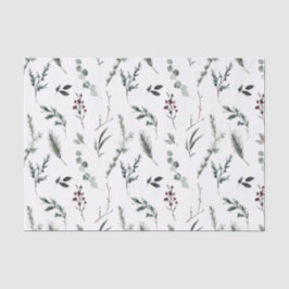 Einfache Schwarze Winter Botanische Wasserfarbe We Seidenpapier