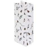 Einfache Schwarze Winter Pineca Geschenktüte Für Weinflaschen (Rückseite Schrägansicht)