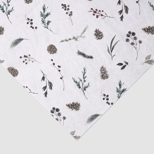 Einfache Schwarze Winter Pineca Seidenpapier (Ausschnitt)