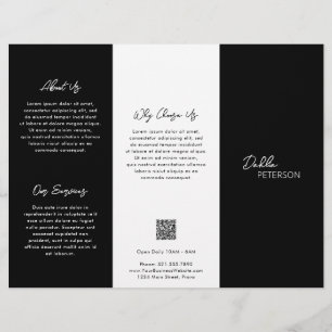 Einfache schwarze zeitgemäße QR-Code Modernst Flyer