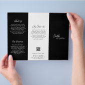 Einfache schwarze zeitgemäße QR-Code Modernst Flyer (Hand)