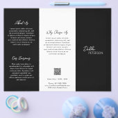 Einfache schwarze zeitgemäße QR-Code Modernst Flyer (Einzeln)