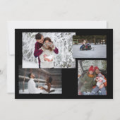 Einfache Schwarzer Urlaub 5 Foto Collage Card (Rückseite)