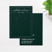 Einfache schwarzwalzkursive Earring-Display-Karte (Schreibtisch)