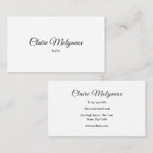 Einfache Schwarzweiß-Berufliche Schrift Visitenkarte (Vorne/Hinten)