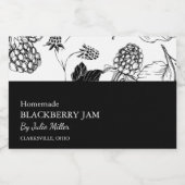 Einfache Schwarzweiß-BlackBerry-Jam-Marke Lebensmitteletikett (Einzelnes Label)